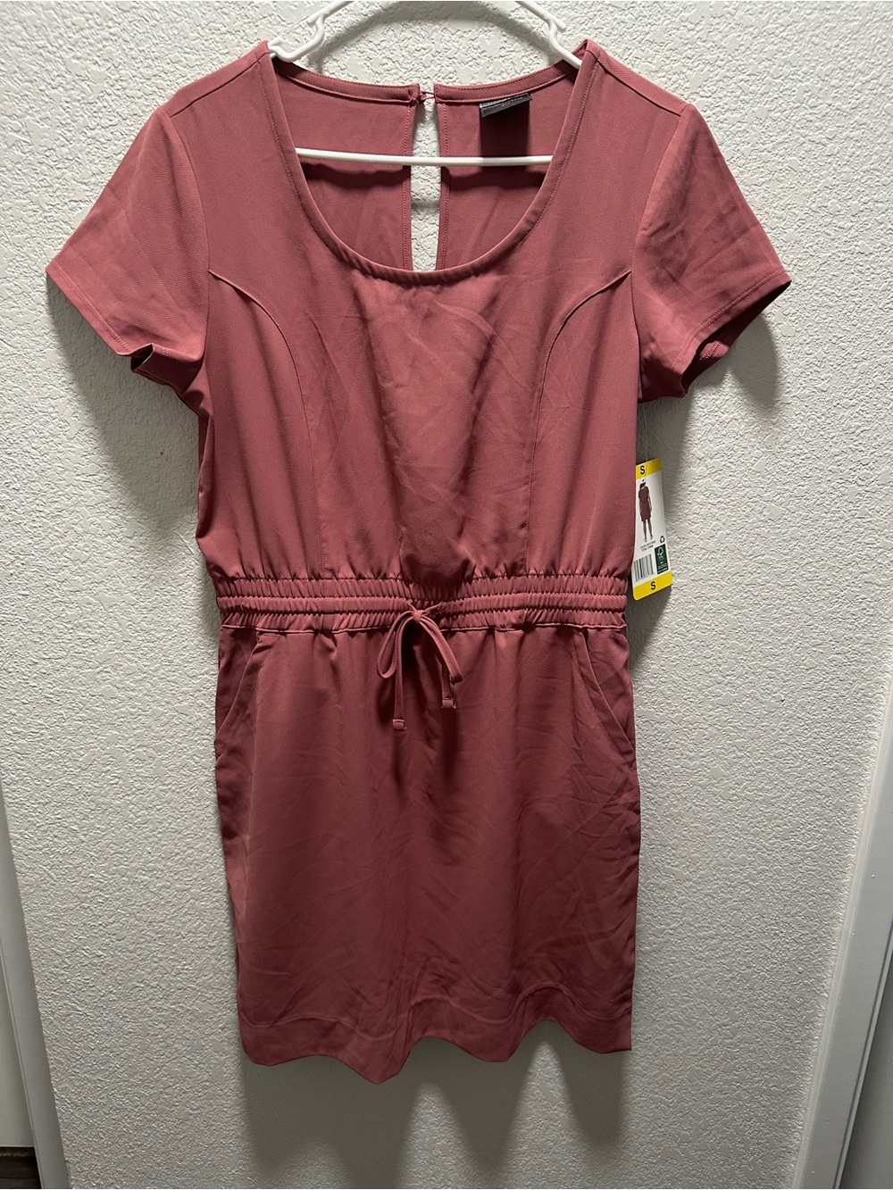 32 Degrees Ladies' Soft Twill Drawstring Dress, Deco Rose, Small, New With Tags